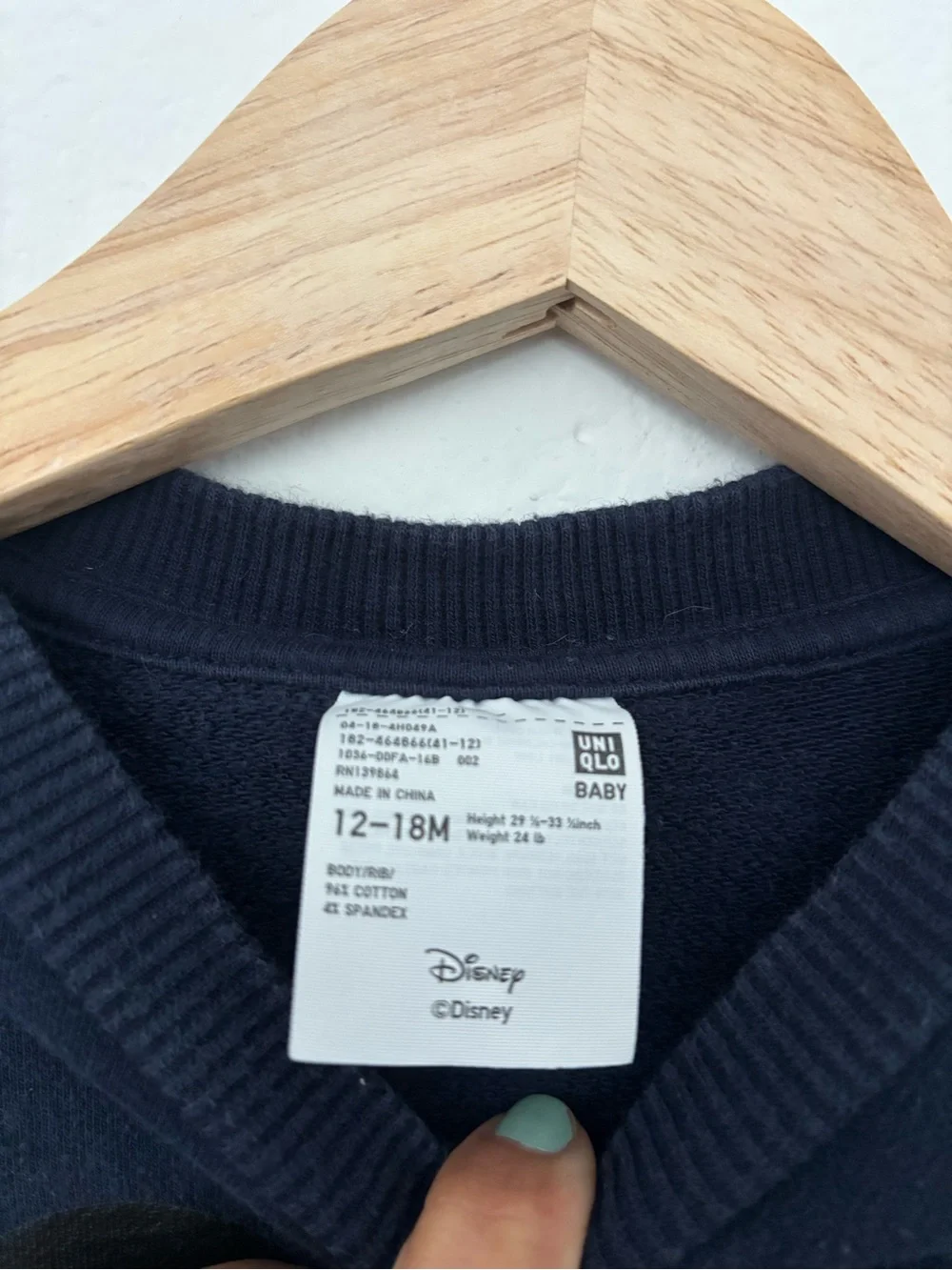 Uniqlo Kids Navy Mickey Mouse Sweatshirt 12-18 M